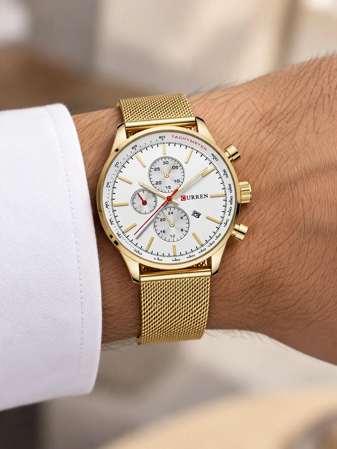 Gold Mesh Tachymeter Chronograph — view 5