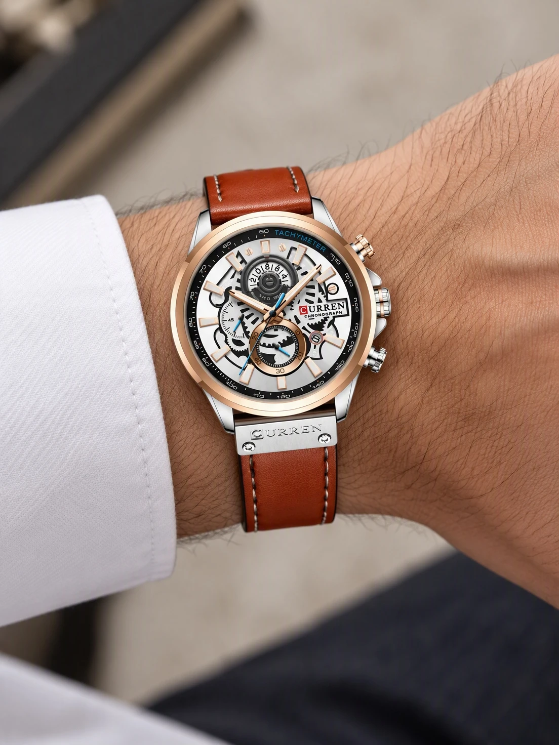 Rose Skeleton Chronograph Leather — view 5