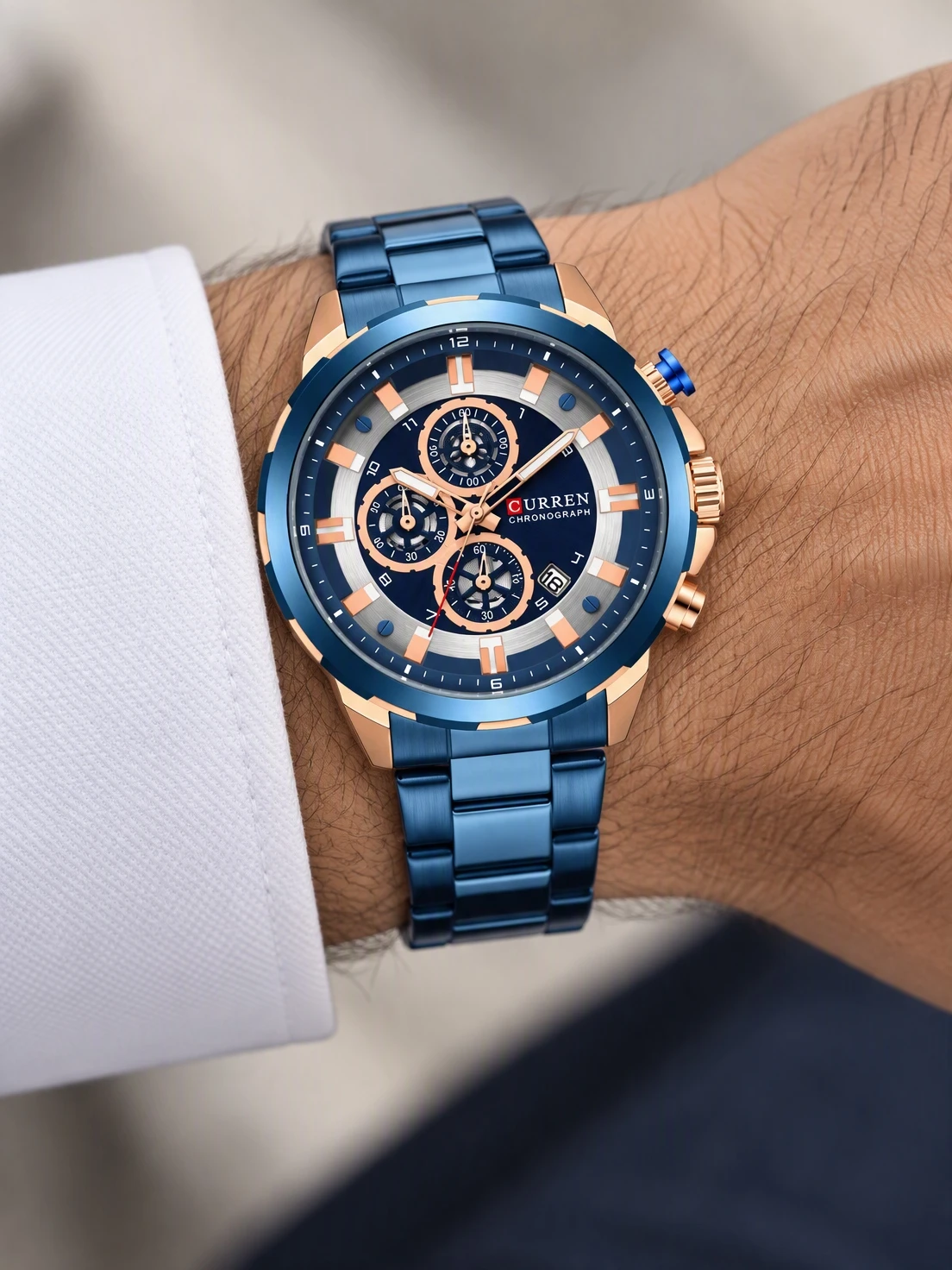 Royal Blue Rose Chronograph Steel — view 5